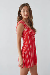 Enid Ruffle Sweetheart Heart Mini Dress