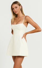 Carolina Scoop Neck Fit & Flare Mini Dress – Off-White Statement Silhouette