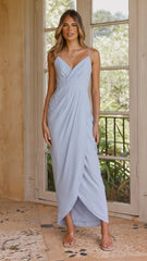 Charlotte Draped Maxi Dress - Blue