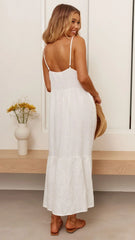 Avalia Linen Maxi Dress - White