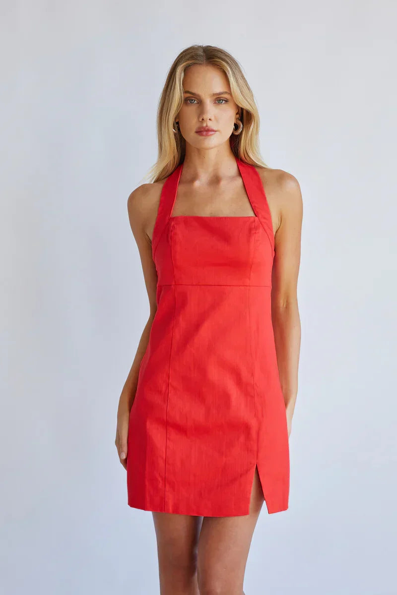Flora Halter Mini Dress