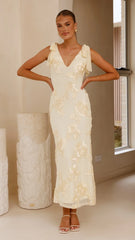 Usha Tie Strap Maxi Dress - Yellow