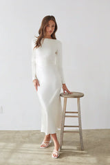 Sofia Open Back Satin Maxi Dress