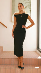 Lilah Midi Dress - Black