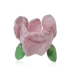 D5.5''H4.5'' EASTER FLOWER BOWL WITH LEAF STAND