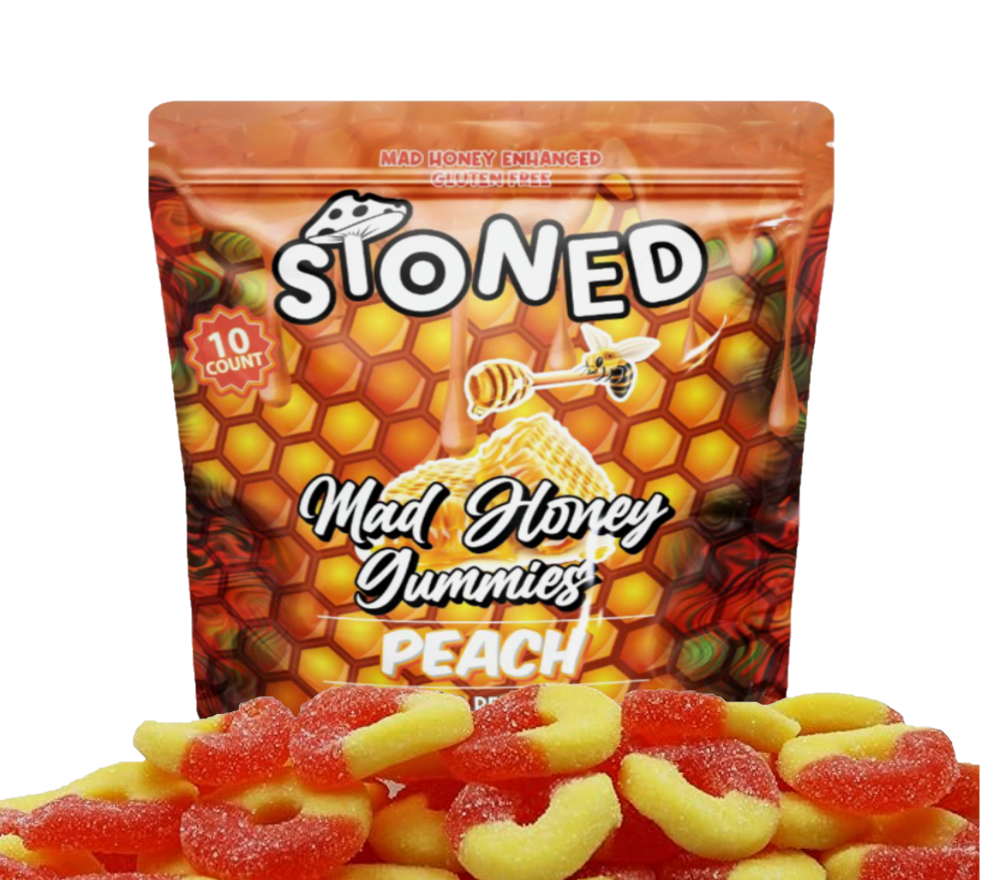 Stoned Mad Honey Mushroom Gummies 10000mg (10pk 1ct)