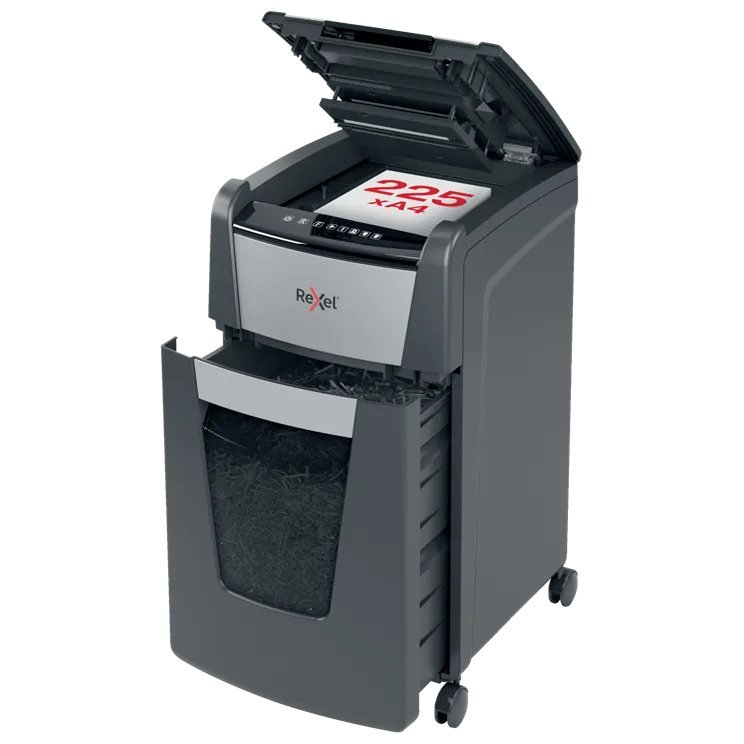 Rexel Optimum AutoFeed+ 225X Automatic Cross Cut Paper Shredder P4