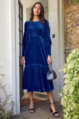 Esmee Velvet Dress | Blue Sapphire - Aspiga