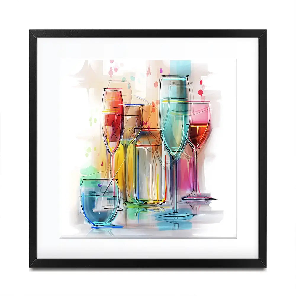 Colourful Glasses Square Framed Art Print Colourful Glasses Square Framed Art Print wall art product Teni / Shutterstock