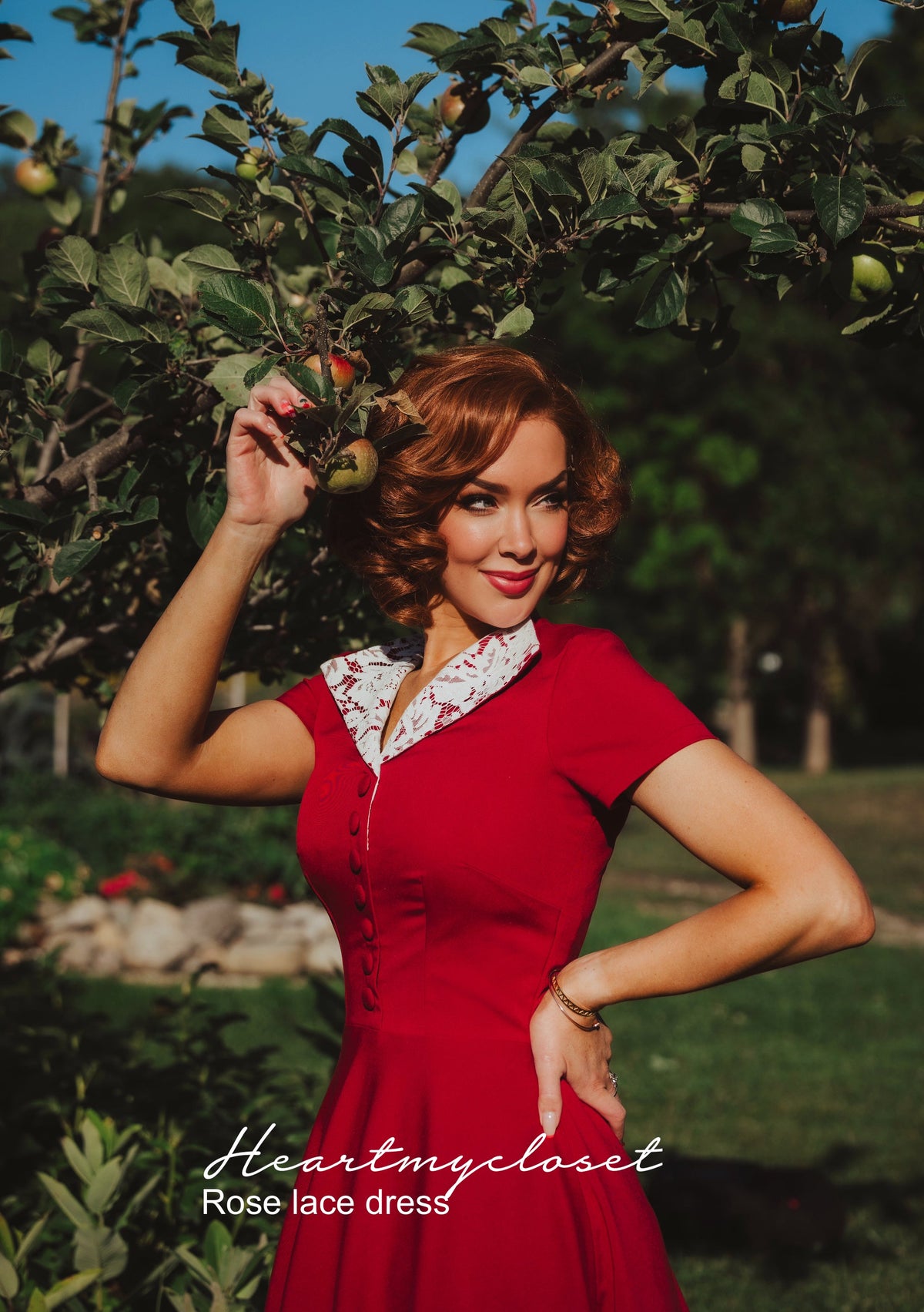 Rose lace - retro vintage dress 50s custom made - heartmycloset