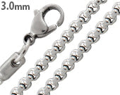 Stainless Steel Round Box Chain Necklace 3MM